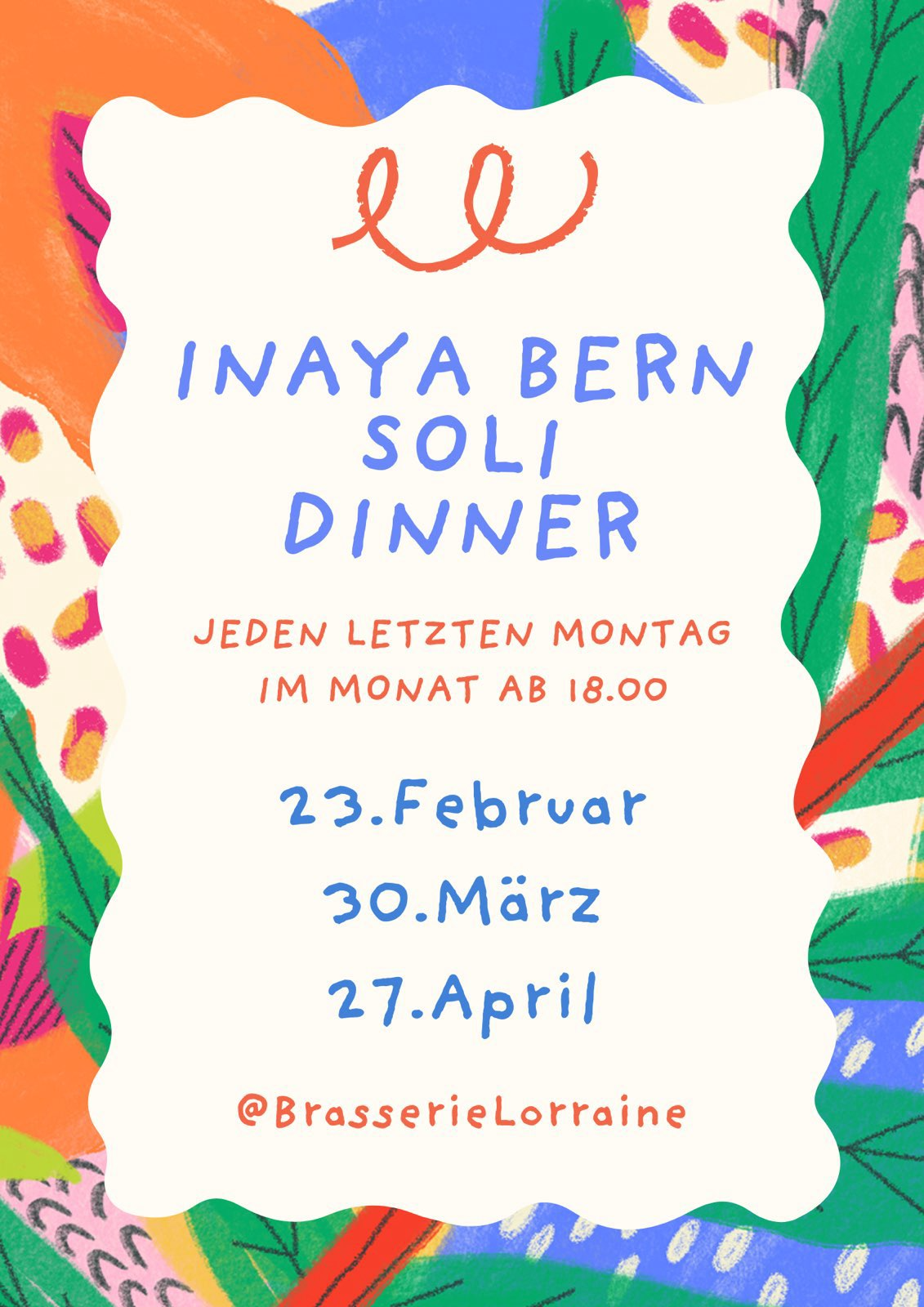 Flyer für die Inaya-Soli-Dinner